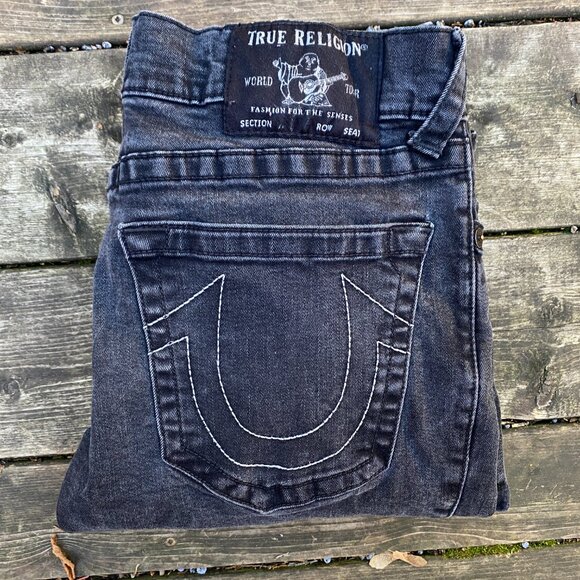 True Religion Jeans Size 33 Geno Relaxed Slim Gray - Picture 3 of 7